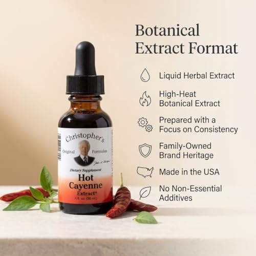 Christopher's Original Formulas Hot Cayenne Extract, 1 fl oz - Natural Herbal Supplement