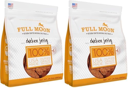 Full Moon Chicken Jerky Healthy All Natural Dog Treats Human Grade Made in USA Grain Free, 1.5 Pound (Pack of 1)