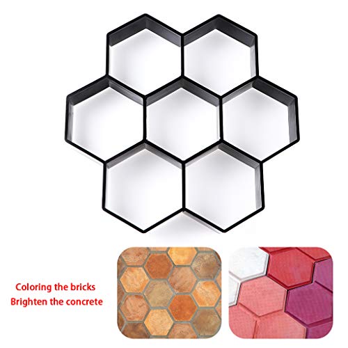 Skelang Hexagon Pavement Mold, 11.4"×11"×1.7" Reusable Walk Path Maker, Concrete Cement Pavement Mold for DIY Garden Concrete Path