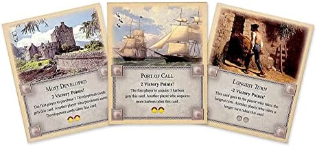 Longest Turn, Most Developed and Port of Call Cards compatible with Catan's Settlers of Catan 5th Edition, Seafarers