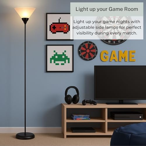 Mary Floor Lamp by Light Accents – Standing Lamp for Living Rooms – Torchiere Pole Light – LED-Compatible Floor Lamp – Modern Bedroom