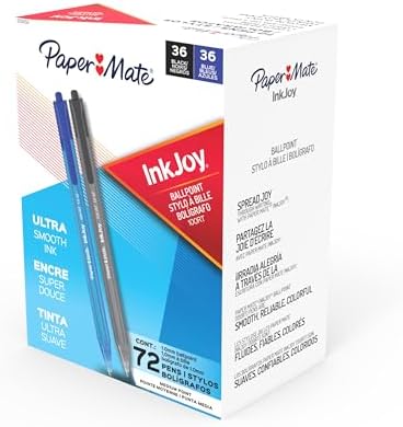 Paper Mate InkJoy 100RT Retractable Ballpoint Pens, Medium Point (1.0mm), 20 Count - Teacher Essentials, Colorful Office Supplies, Note-Taking, Back to School