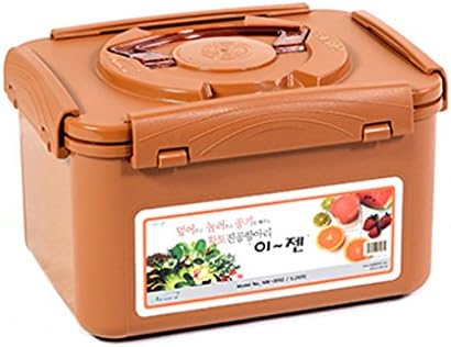 Premium Kimchi, Sauerkraut Container Probiotic Fermentation with Inner Vacuum Lid (Earthenware Brown, 0.45 gal/ 1.7L)