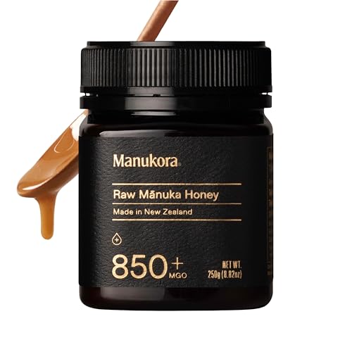 Manukora Raw Manuka Honey MGO 850+ Non-GMO Immune & Digestive Support 250g | New Zealand sourced, B-Corp Certified, monofloral, 3rd party tested, glyphosate residue-free, traceable hive-to-hand
