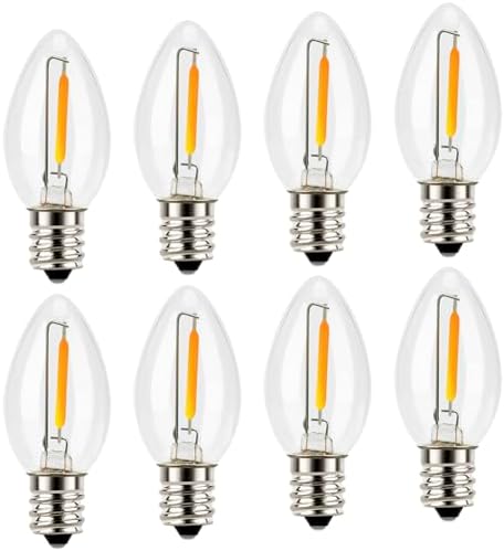 Emotionlite C7 LED Candelabra Bulbs, E12 Base, Warm White 2700K, 4 Pack | lear LED chandelier bulbs, 4W/5W/6W/7W incandescent equivalent with E12 candelabra base