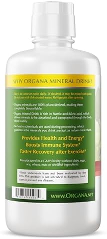 Organa Trace Minerals - Liquid Colloidal Minerals Supplements - Plant Derived for Maximum Absorption - Colloidal Minerals Liquid for Wellness - 32 Ounces