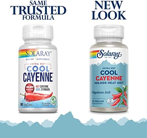 Solaray Extra Hot Cool Cayenne 100,000 Heat Units, 100 VegCaps