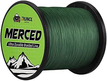 RUNCL Braided Fishing Line Merced, 1000 500 300 Yards Braided Line 4 8 Strands, 6-200LB - Proprietary Weaving Tech, Thin-Coating Tech