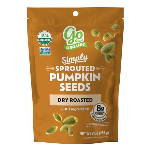 Go Raw Organic Sprouted Pumpkin Seeds - Sea Salted Pepita Snack | Keto, Non-GMO, Vegan, Gluten-Free, Kosher, Paleo, Protein-Packed Superfood, Healthy Vegan Snack for Adults and Kids, 14oz Bag