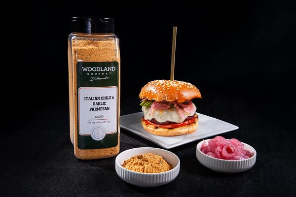 Truffle Parmesan & Black Garlic Seasoning, 18 oz – Gourmet Finishing Cheese Blend with Black Truffle Salt & Fermented Black Garlic, by Woodland Gourmet