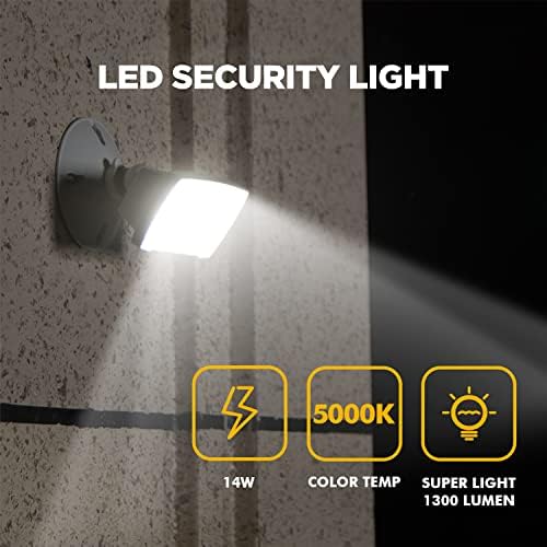 LUTEC 2 Packs 14W LED Flood Light Outdoor, 1300LM 5000K Single-Head Floodlight
