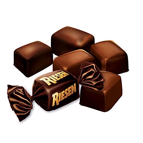 Riesen Dark Chocolate Covered Caramel Candies - Individually Wrapped Soft & Chewy Candy Pieces, 45% Cacao, European Dark Chocolate - 30 oz Bulk Bag (Pack of 1)