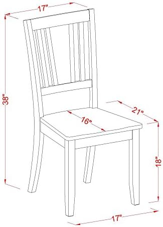 East West Furniture DUC-MAH-LC Dudley Kitchen Dining Chairs - Faux Leather Upholstered Wood Chairs, Set of 2, Mahogany