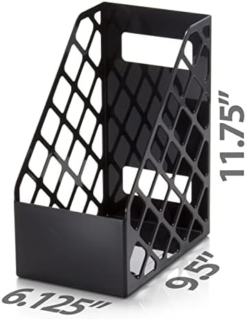 Officemate Recycled Large Magazine File, Black, 6 Each (26083)