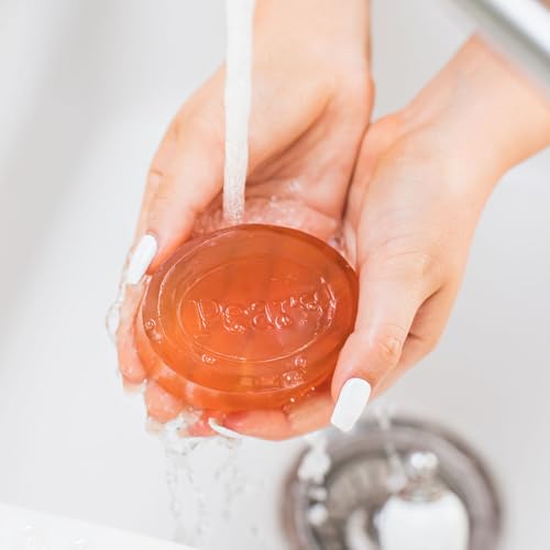 Pears Soap, Pure & Gentle with Natural Oils, 6-Pack – Transparent Amber Glycerin Soap for Pampered, Glowing Skin, 4.4 Oz Ea