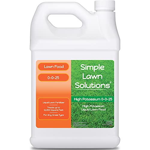 Simple Lawn Solutions - High Potassium Lawn Food Liquid Fertilizer 0-0-25 - Concentrated Spray - Turf Grass Vigor and Plant Hardiness - Summer and Fall - Any Grass Type (32 Ounce)