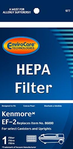 EnviroCare Replacement Vacuum Cleaner HEPA Filters designed to fit Kenmore Progressive EF-2 Machines 2 filters
