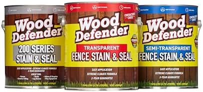Wood Defender Transparent Fence Wood Stain and Seal in One, Oil-Based Penetrating Sealer, Professional-Grade, Long-Lasting