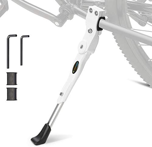 TOPCABIN Bike Kickstand Adjustable Aluminium Alloy Bicycle Kickstand Bike Side Kickstand Fit for 22" 24" 26" 28" Mountain Bike Road cycling/BMX/MTB (Black for 22-24-26-27-28 inch bike)