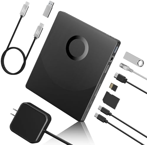 Yaeonku Versatile External Blu Ray Drive, Blu Ray Burner with HDMI/LAN | External Blueray/DVD Drive for PC Support 100G Disc