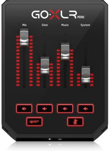 TC Helicon GoXLR MINI Online Broadcast Mixer with USB/Audio Interface and Midas Preamp, Officially Supported on Windows