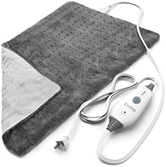 Pure Enrichment PureRelief Deluxe Heating Pad (12" x 24"), Full Body Therapy Pad with 4 InstaHeat Settings, Soft Machine-Washable Microplush Fabric and 2-Hour Auto Safety Shut-Off (Sea Glass)