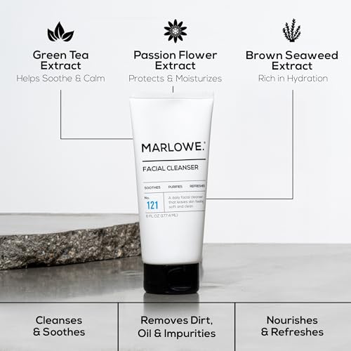 MARLOWE. Facial Cleanser, Daily Face Wash, Removes Dirt + Oil, 6 oz | Daily Face Wash that removes dirt, oil, and impurities for refreshed skin. Clean vegan formula with Original Sage + Fir scent