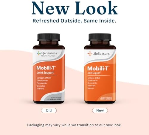 LifeSeasons Mobili-T - Joint Support Supplement - Reduces Aches & Discomforts - Increase Range of Motion - Rebuild Tissue & Cartilage - MSM Chondroitin Collagen Glucosamine & Turmeric - 120 Capsules