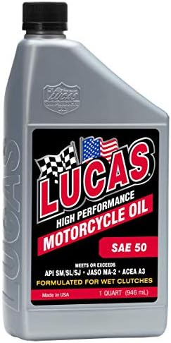 Lucas Oil 10700 High Performance SAE 20W-50 Motorcycle Oil - 1 Quart (Pack of 6)