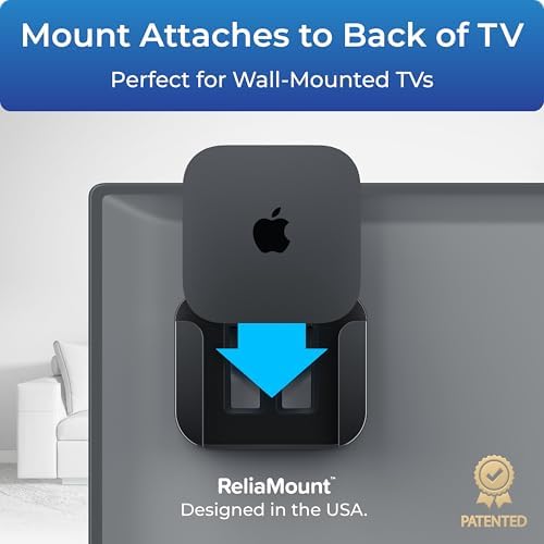 Premium Mount for Apple TV - Compatible with Every Apple TV | Designed in USA – Reliable and Easy Apple TV Installation – Special Features: Includes Heat Management and Strong TV Adhesive