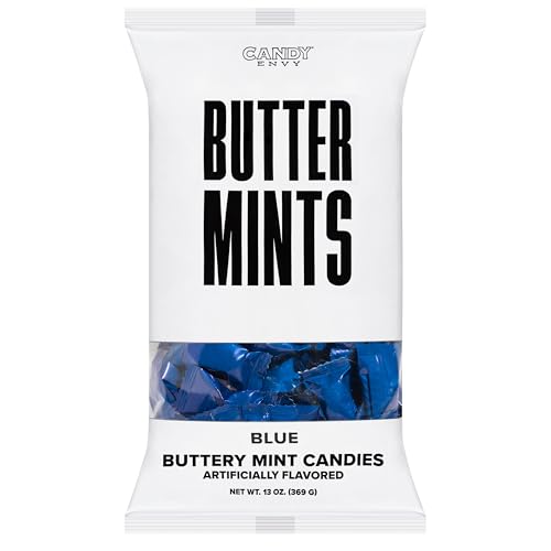 Candy Envy - Blue Wrapped Buttermints - 13 oz. Bag - 100 Individually Wrapped Candy Mints