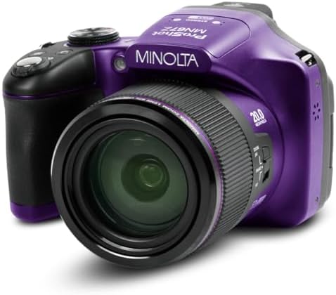 Minolta MN67Z Pro Shot 20MP Camera, 67X Zoom, 1080p HD Video (Red)