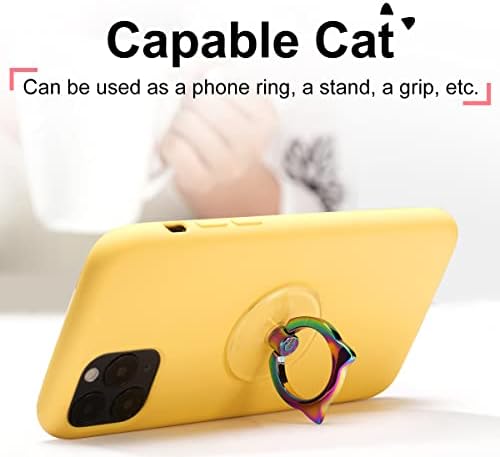 Cat Phone Ring Holder - EI Sonador Clear Cell Phone Ring Holder Transparent Stand Finger Grip (2 Black Cat)