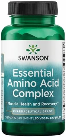 Swanson AjiPure 9 Essential Amino Acid Formula, 60 Veg Capsules | Comprehensive Formula with All 9 Essential Amino Acids for Peak Fitness Support, Promotes Muscle Health and Recovery