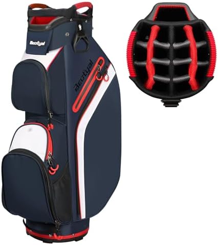 15-Way Golf Cart Bag, Lightweight Golf Club Bag for Men with Cooler | 15 Separate Compartments Easy Club Access Multiple Storage Pockets Cart Strap Channel Beverage Storage and Carry Handles
