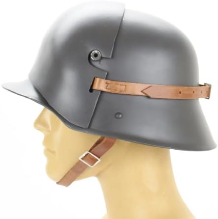 German WWI M16 Stahlhelm Steel Combat Helmet with Stirnpanzer Steel Sniper Brow Plate