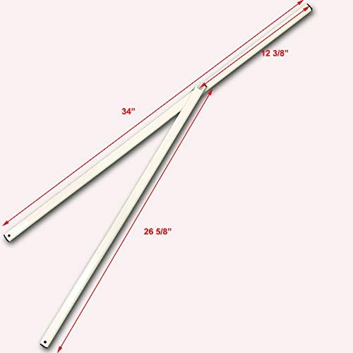 Quest Q64 10' x 10' Slant Leg Instant Up Canopy 2 Peak Truss Bars Replacement Parts Repair (White)