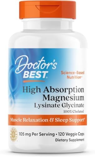 Doctor's Best High Absorption Magnesium Glycinate Lysinate, 120 Veg Caps