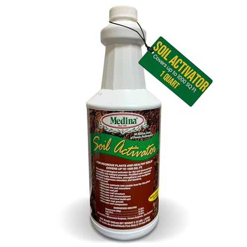 Medina Liquid Soil Activator, Liquid Fertilizer, 1 Quart | Indoor & Outdoor Plants, Promotes Root Growth, Balances Soil Compaction