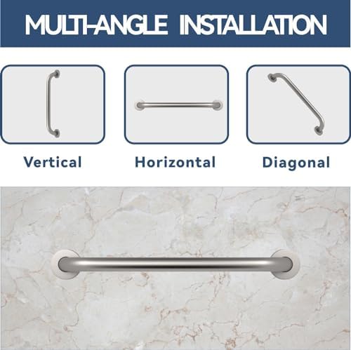 ELLO&ALLO Brushed Nickel Bathroom Shower Grab Bar, Home Care Bath Handrail (12 Inch)