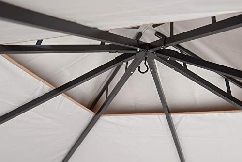 ShelterLogic 11' x 11' Canopy Series Redwood Easy Assembly Seasonal Shade UV Protection with Extendable Awning Outdoor Gazebo
