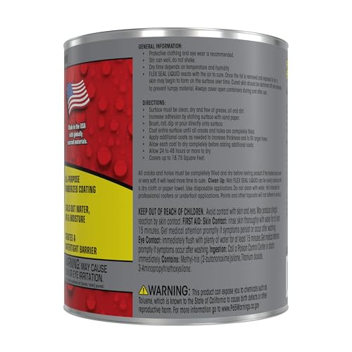 Flex Seal Liquid, Rubber Coating Sealant, Waterproof, Flexible, Breathable, and UV Resistant, Roof Repair, Basements, RV, Campers, Trailers, Marine