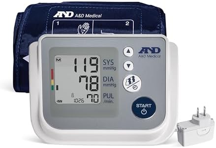 A&D Medical UA-767F Blood Pressure Monitor, 4 Users, Wide Cuff 8.6-16.5" | Wide-Range Cuff (8.6-16.5"), One Button Operation, 60 Readings Per User (4), Cuff Fit Detection Error, Includes 4 Batteries