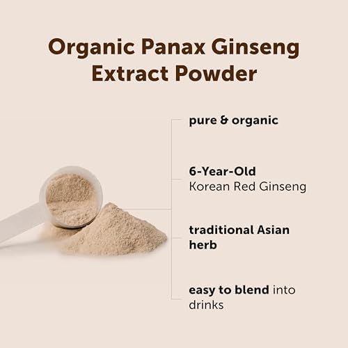 Micro Ingredients Organic Korean Ginseng Root Powder, 4 Ounce | Red Panax Ginseng Root | Traditional Asian Herb | Non-GMO & Vegan Friendly
