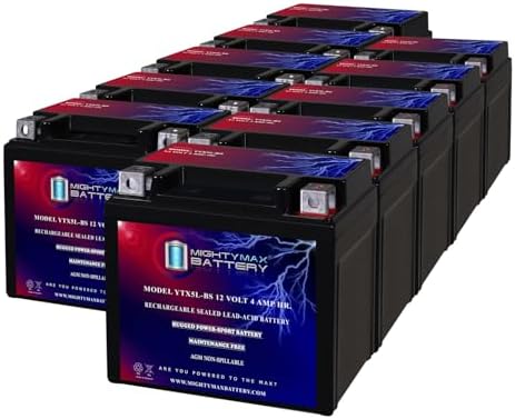 Mighty Max Battery YTX5L-BS -12 Volt 4 AH, 80 CCA, Rechargeable Maintenance Free SLA AGM Motorcycle Battery