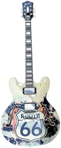 Grote Full Scale Electric Guitar Semi-Hollow Body Guitar Stainless Steel Frets (Vintage Sunburst)