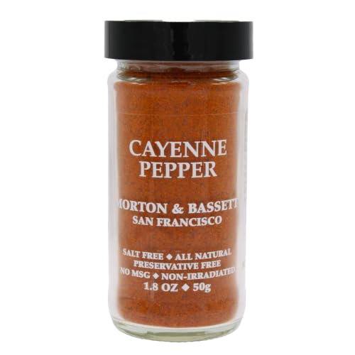 Morton & Bassett Cayenne Pepper, 1.8 oz – Non-GMO, Salt-Free, Bold and Spicy for Heat, Sauces & Mexican Cuisine