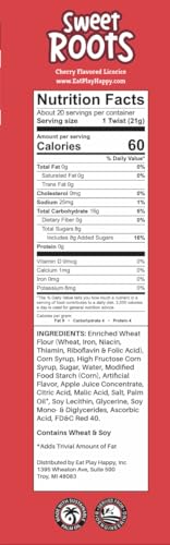Sweet Roots Black Licorice Twists – 1 Bag (16 oz) – Jumbo Size Candy Sticks | Vegan, Fat Free, Kosher | Soft Gourmet Licorice Candy with Classic Black Licorice Flavor