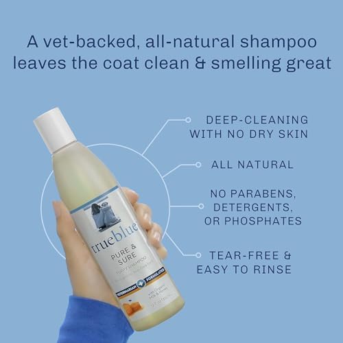 Trueblue Pure & Sure Puppy Shampoo – Cleansing Wash, Deodorizing, Moisturizing – Toxin Free, Milk, Honey Natural Botanical Blend – Tearless Dog Shampoos – 12 Fl. Oz.