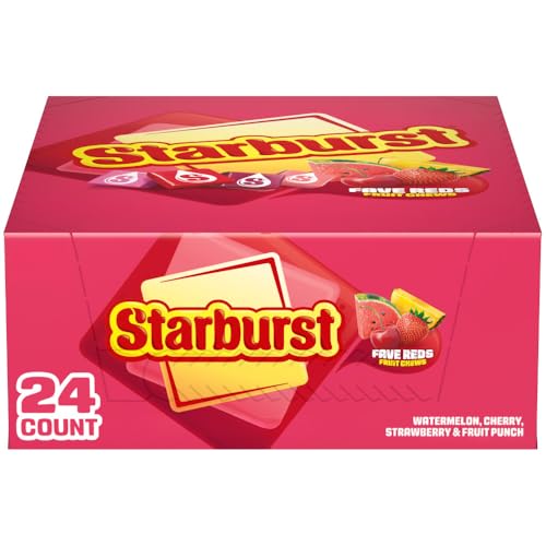 STARBURST FaveREDS Chewy Candy, Bulk Pack, Full Size, 24 Packs